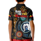NAIDOC Week 2024 Aussie Aboriginal Kid Polo Shirt Sparks of Fire