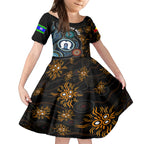 NAIDOC Week 2024 Aussie Aboriginal Kid Short Sleeve Dress Sparks of Fire