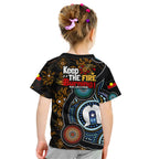 NAIDOC Week 2024 Aussie Aboriginal Kid T Shirt Sparks of Fire