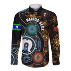 NAIDOC Week 2024 Aussie Aboriginal Long Sleeve Button Shirt Sparks of Fire