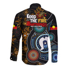 NAIDOC Week 2024 Aussie Aboriginal Long Sleeve Button Shirt Sparks of Fire