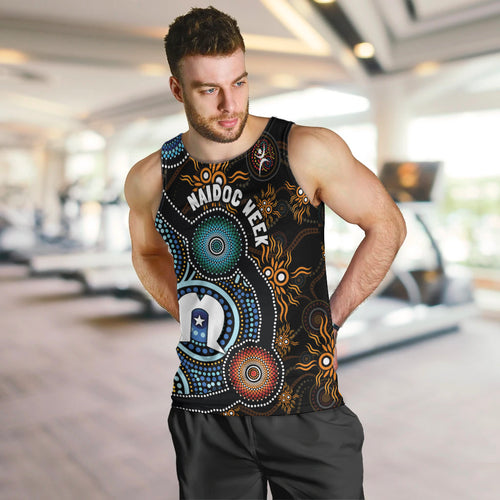 NAIDOC Week 2024 Aussie Aboriginal Men Tank Top Sparks of Fire