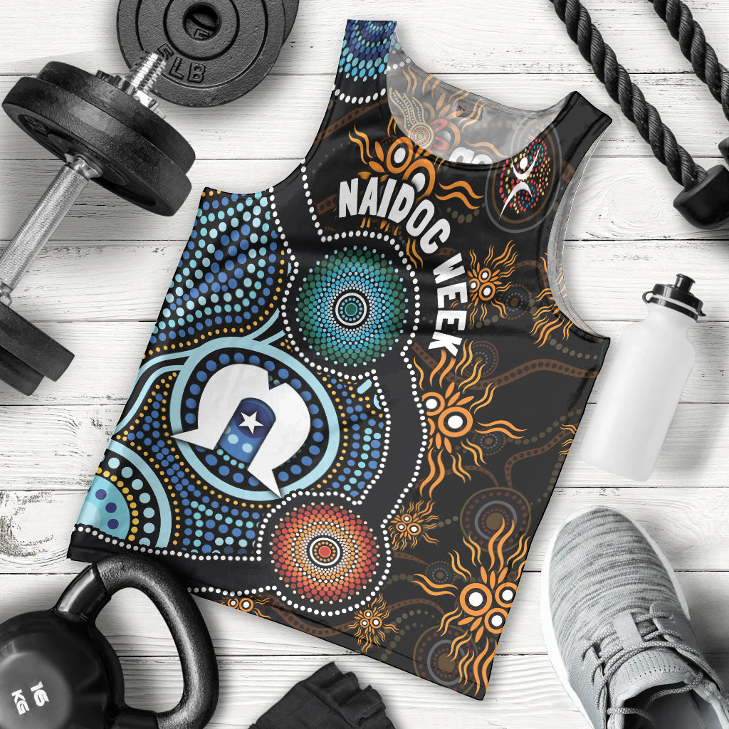 NAIDOC Week 2024 Aussie Aboriginal Men Tank Top Sparks of Fire