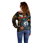 NAIDOC Week 2024 Aussie Aboriginal Off Shoulder Sweater Sparks of Fire