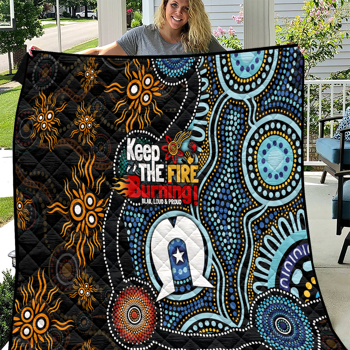 NAIDOC Week 2024 Aussie Aboriginal Quilt Sparks of Fire