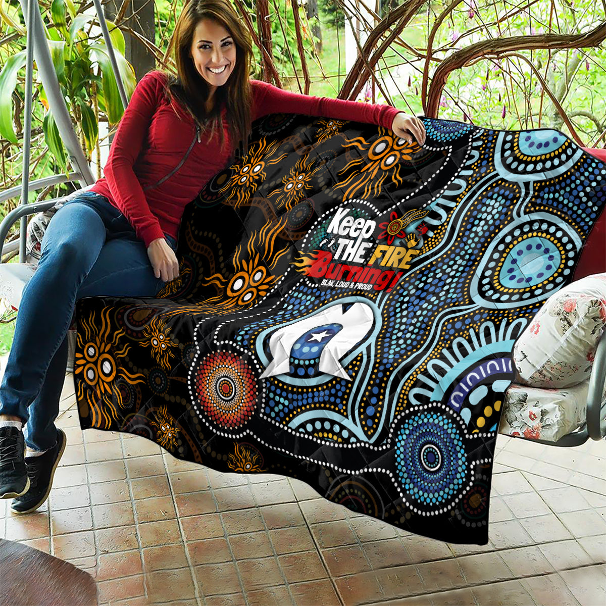 NAIDOC Week 2024 Aussie Aboriginal Quilt Sparks of Fire