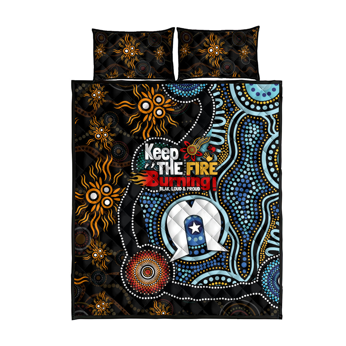 NAIDOC Week 2024 Aussie Aboriginal Quilt Bed Set Sparks of Fire