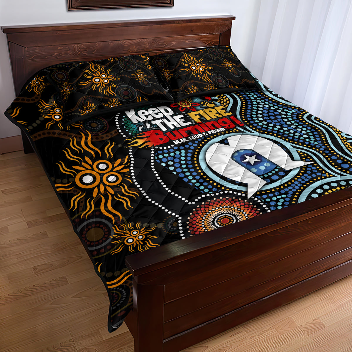 NAIDOC Week 2024 Aussie Aboriginal Quilt Bed Set Sparks of Fire