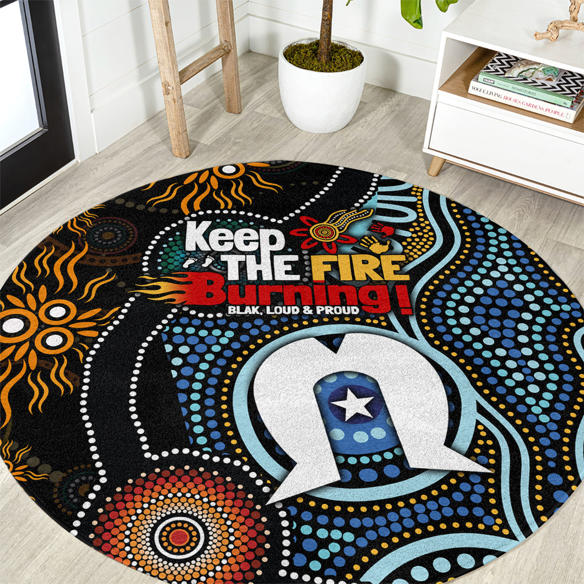 NAIDOC Week 2024 Aussie Aboriginal Round Carpet Sparks of Fire