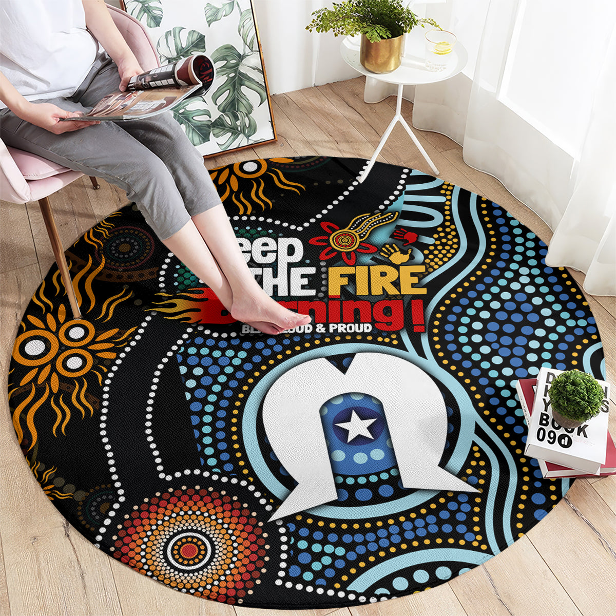 NAIDOC Week 2024 Aussie Aboriginal Round Carpet Sparks of Fire