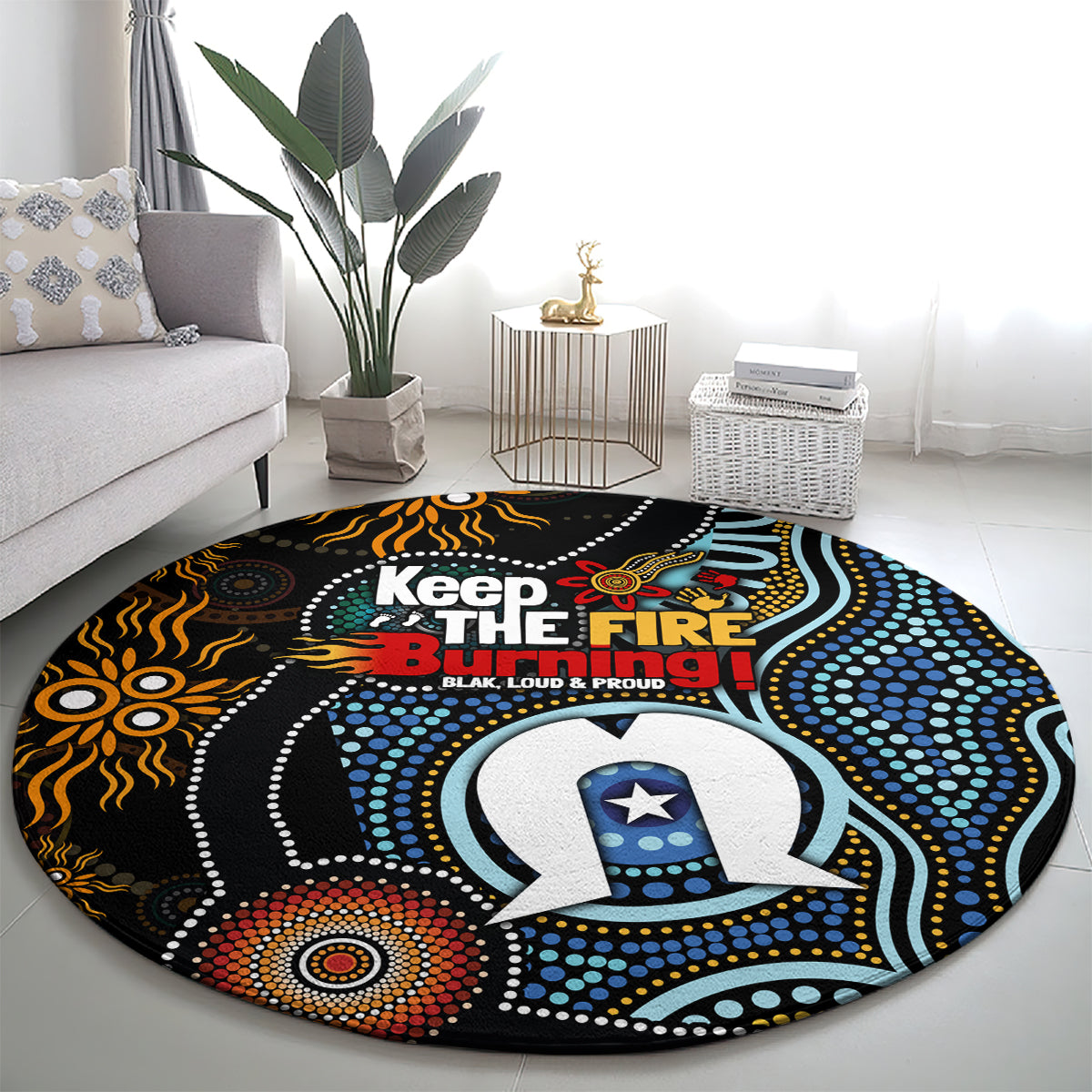 NAIDOC Week 2024 Aussie Aboriginal Round Carpet Sparks of Fire