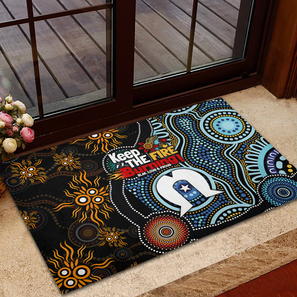 NAIDOC Week 2024 Aussie Aboriginal Rubber Doormat Sparks of Fire
