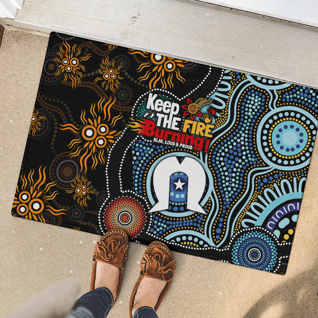 NAIDOC Week 2024 Aussie Aboriginal Rubber Doormat Sparks of Fire