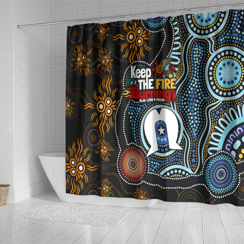 NAIDOC Week 2024 Aussie Aboriginal Shower Curtain Sparks of Fire
