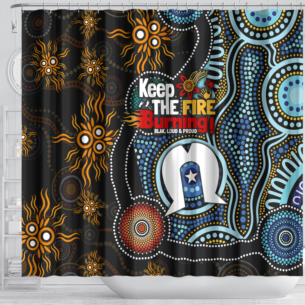 NAIDOC Week 2024 Aussie Aboriginal Shower Curtain Sparks of Fire