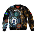 NAIDOC Week 2024 Aussie Aboriginal Sleeve Zip Bomber Jacket Sparks of Fire