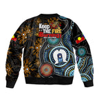 NAIDOC Week 2024 Aussie Aboriginal Sleeve Zip Bomber Jacket Sparks of Fire