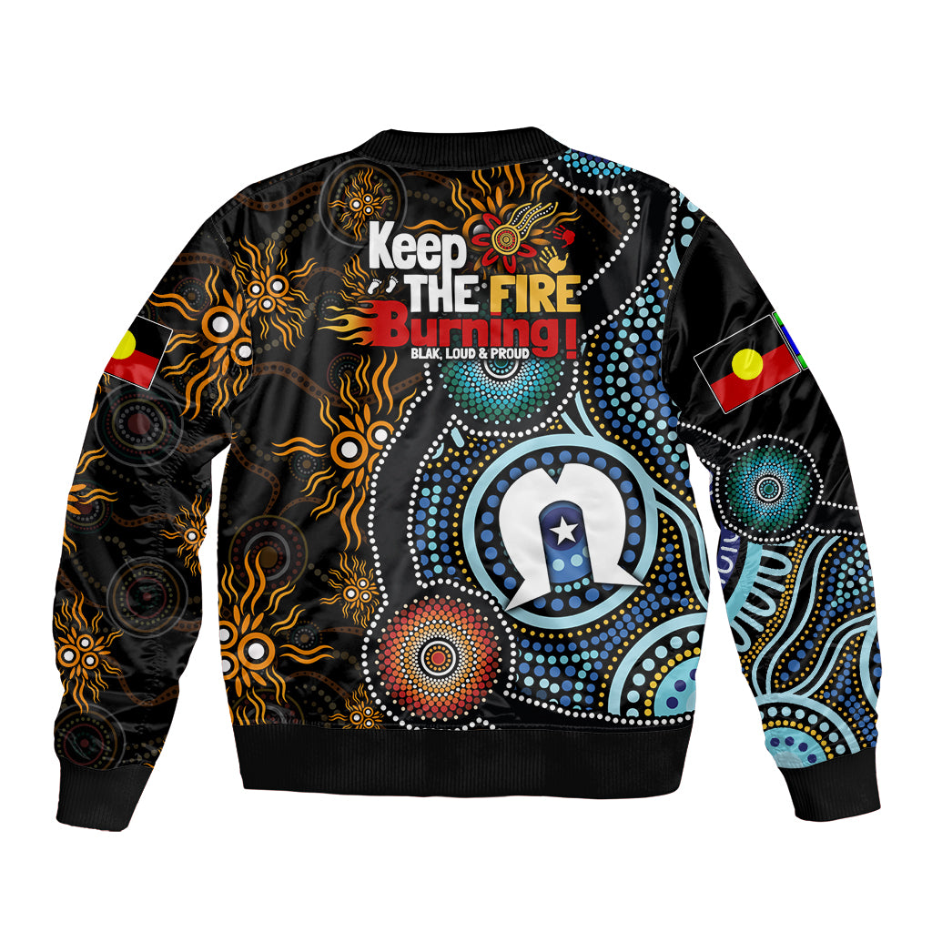 NAIDOC Week 2024 Aussie Aboriginal Sleeve Zip Bomber Jacket Sparks of Fire