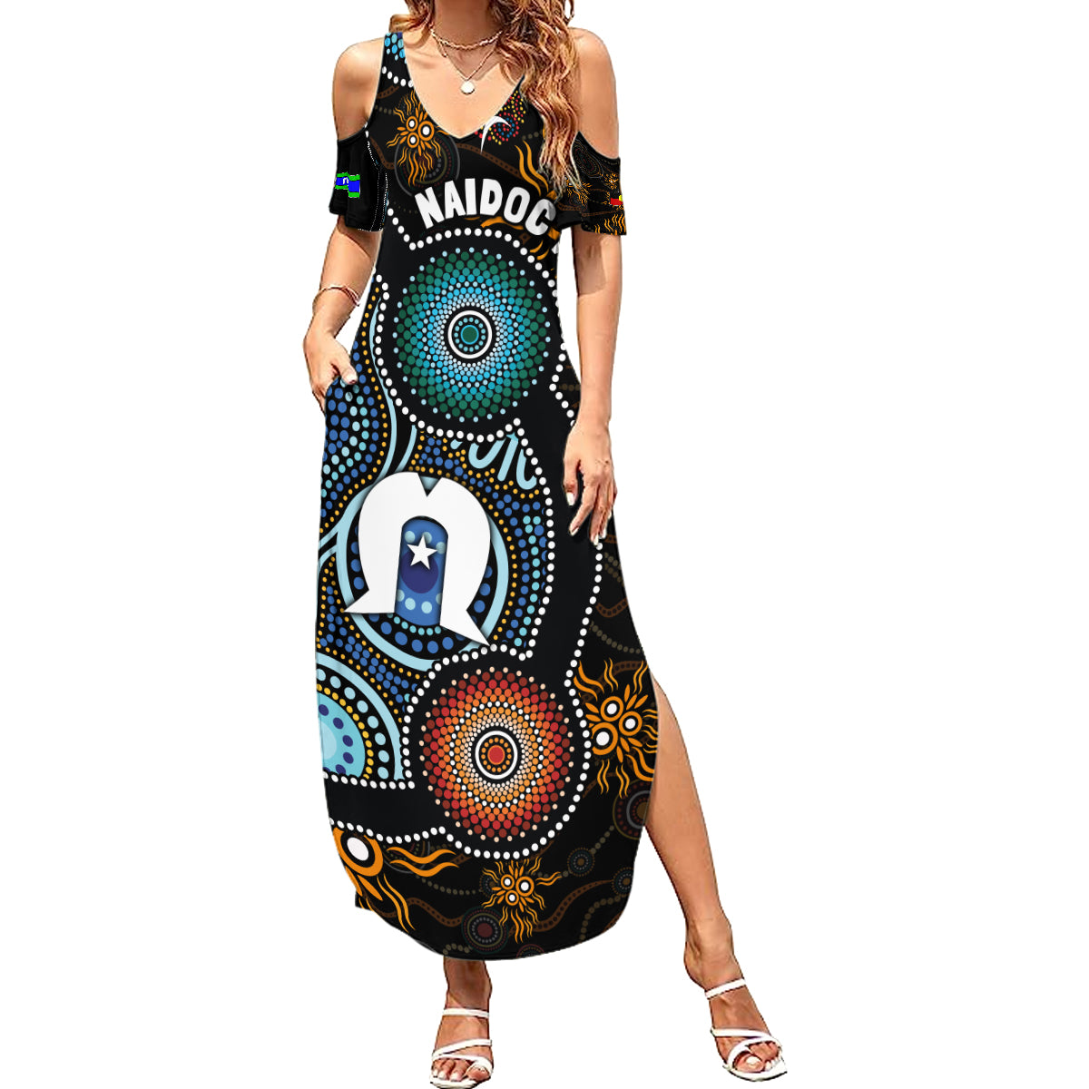 NAIDOC Week 2024 Aussie Aboriginal Summer Maxi Dress Sparks of Fire