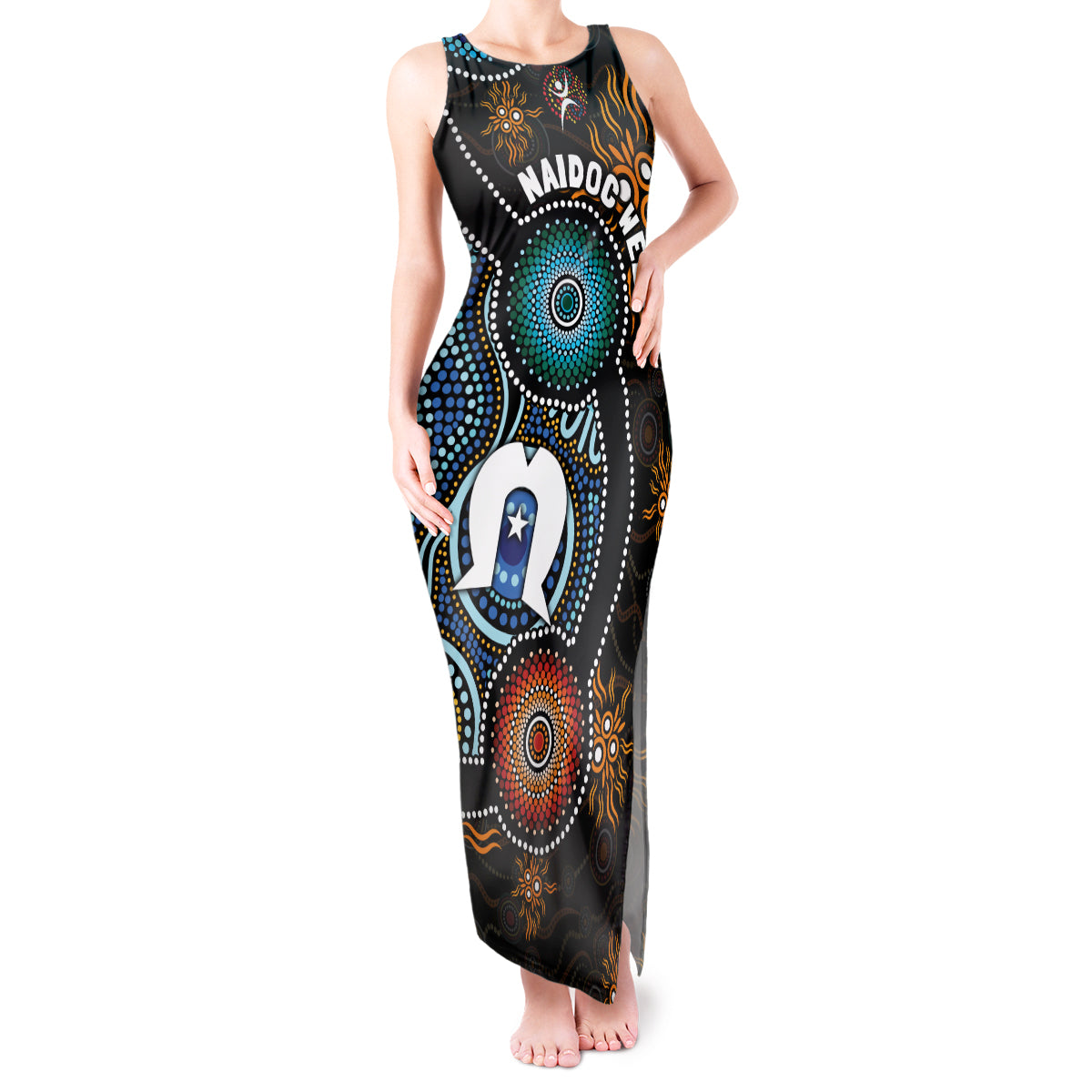 NAIDOC Week 2024 Aussie Aboriginal Tank Maxi Dress Sparks of Fire