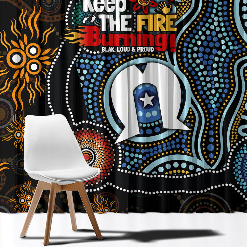 NAIDOC Week 2024 Aussie Aboriginal Window Curtain Sparks of Fire