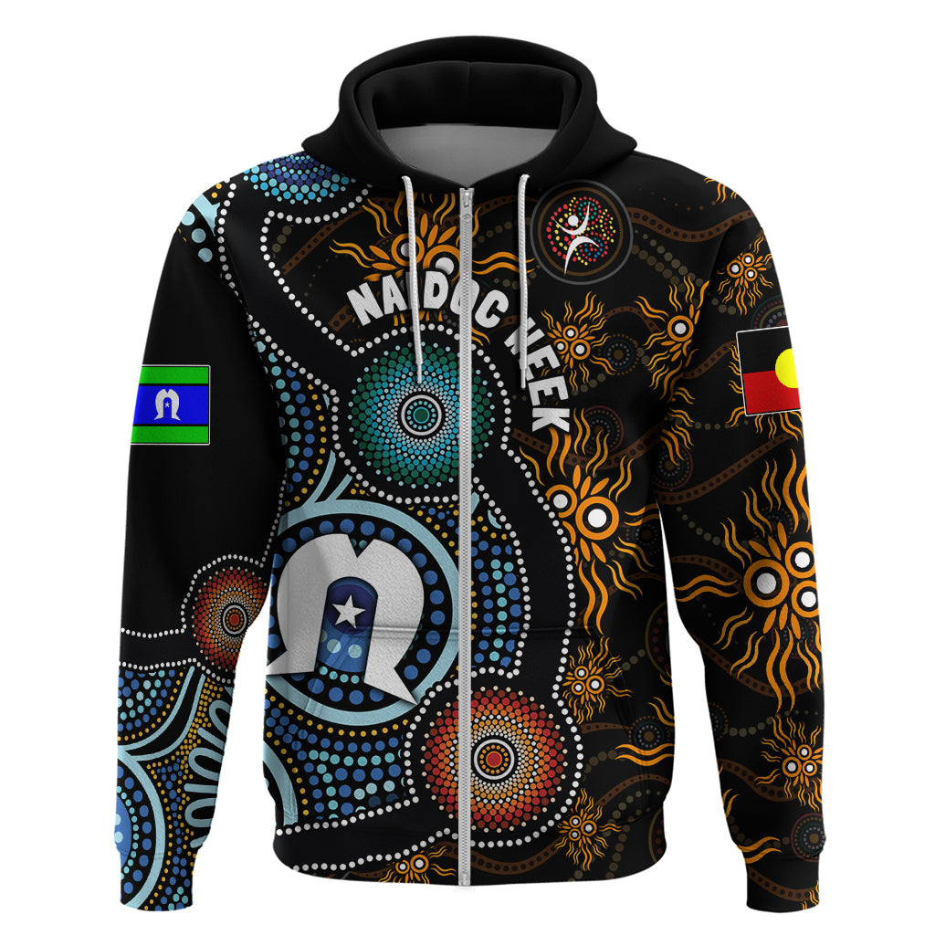 NAIDOC Week 2024 Aussie Aboriginal Zip Hoodie Sparks of Fire