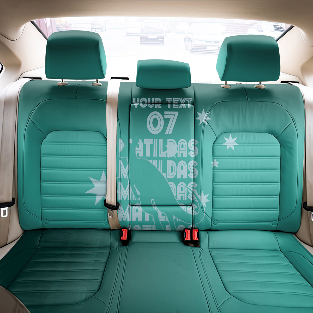 Australia Soccer Matildas Custom Back Car Seat Cover Turquoise Basic Gradient