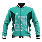 Australia Soccer Matildas Custom Baseball Jacket Turquoise Basic Gradient