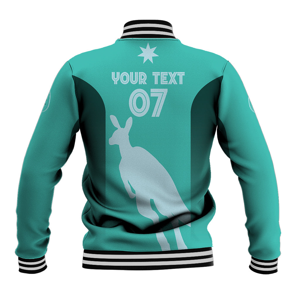 Australia Soccer Matildas Custom Baseball Jacket Turquoise Basic Gradient