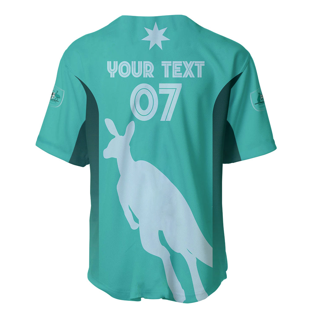 Australia Soccer Matildas Custom Baseball Jersey Turquoise Basic Gradient