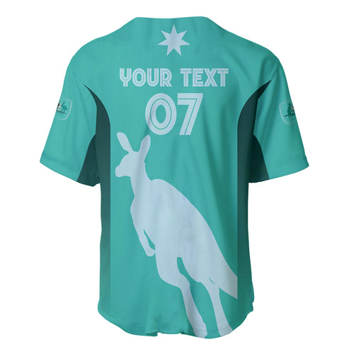 Australia Soccer Matildas Custom Baseball Jersey Turquoise Basic Gradient