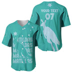 Australia Soccer Matildas Custom Baseball Jersey Turquoise Basic Gradient