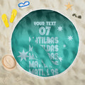 Australia Soccer Matildas Custom Beach Blanket Turquoise Basic Gradient