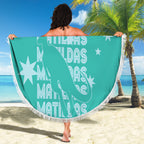 Australia Soccer Matildas Custom Beach Blanket Turquoise Basic Gradient