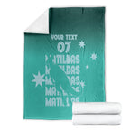 Australia Soccer Matildas Custom Blanket Turquoise Basic Gradient