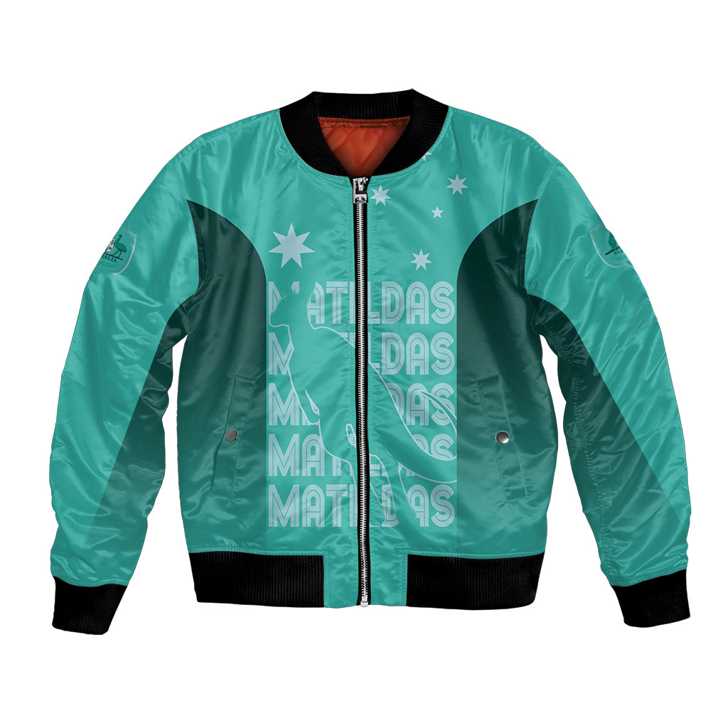 Australia Soccer Matildas Custom Bomber Jacket Turquoise Basic Gradient