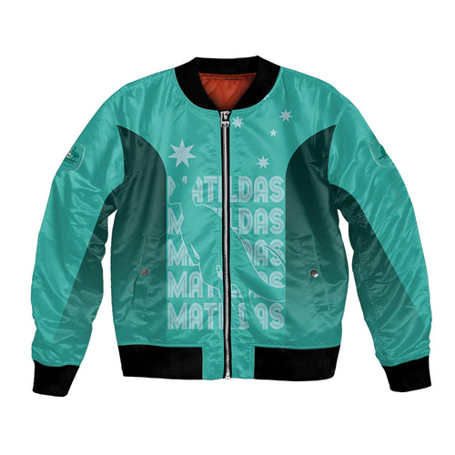 Australia Soccer Matildas Custom Bomber Jacket Turquoise Basic Gradient