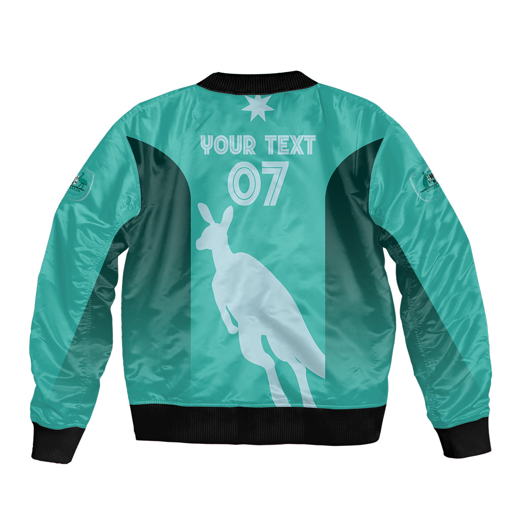 Australia Soccer Matildas Custom Bomber Jacket Turquoise Basic Gradient