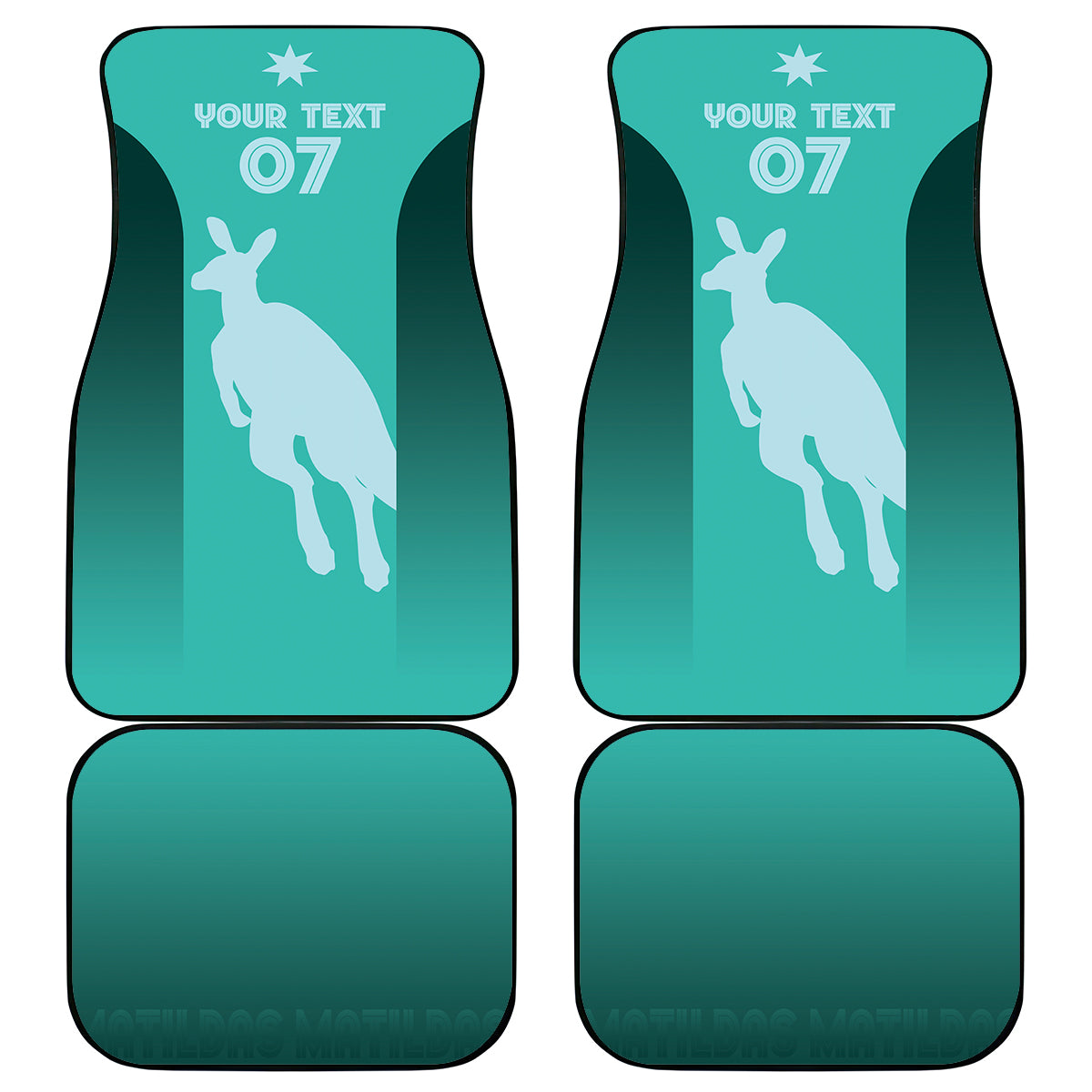 Australia Soccer Matildas Custom Car Mats Turquoise Basic Gradient