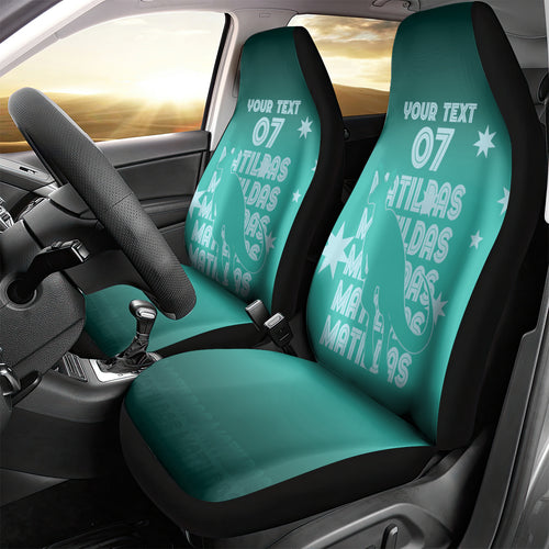 Australia Soccer Matildas Custom Car Seat Cover Turquoise Basic Gradient