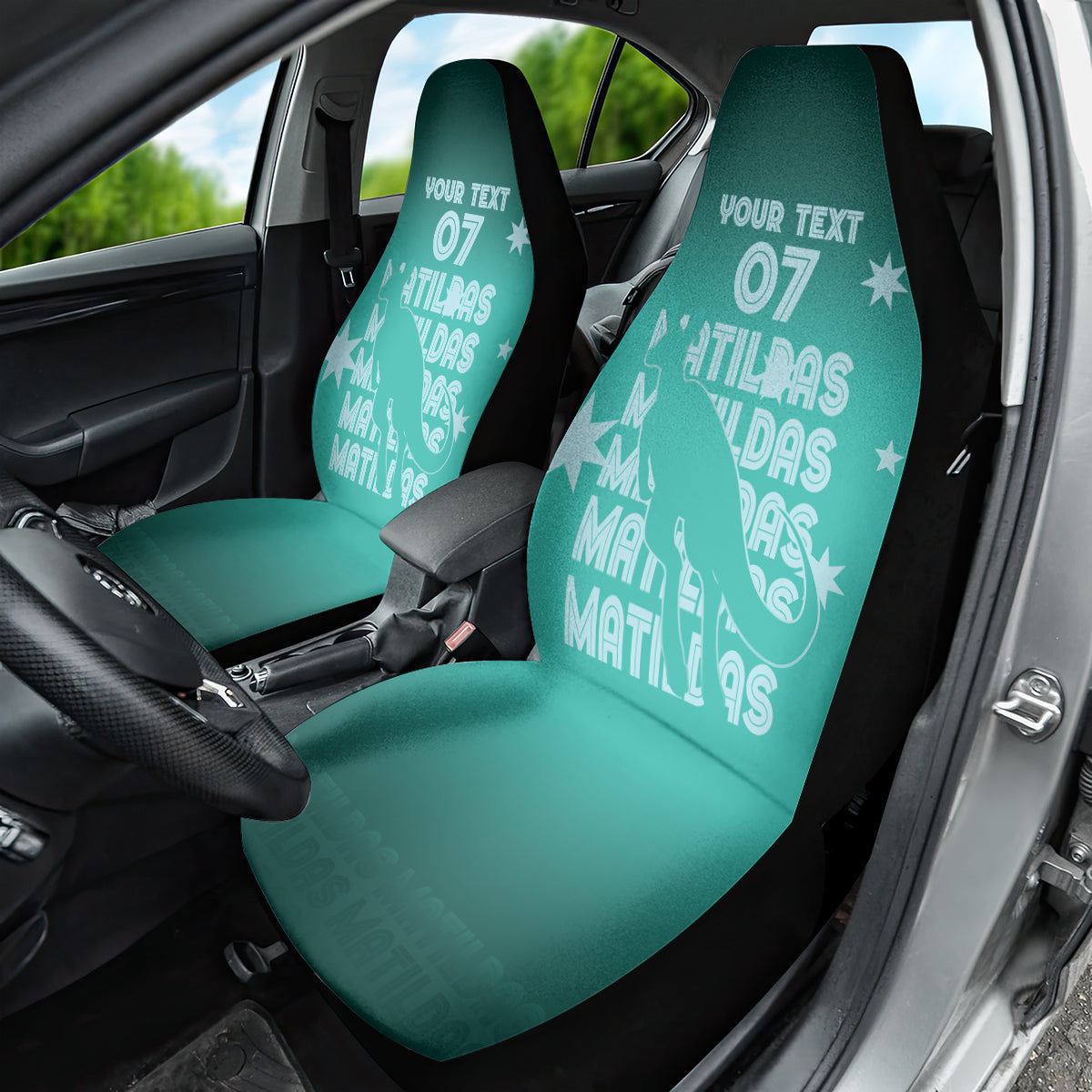 Australia Soccer Matildas Custom Car Seat Cover Turquoise Basic Gradient