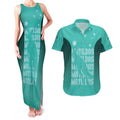 Australia Soccer Matildas Custom Couples Matching Tank Maxi Dress and Hawaiian Shirt Turquoise Basic Gradient