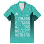Australia Soccer Matildas Custom Family Matching Mermaid Dress and Hawaiian Shirt Turquoise Basic Gradient