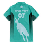 Australia Soccer Matildas Custom Family Matching Mermaid Dress and Hawaiian Shirt Turquoise Basic Gradient