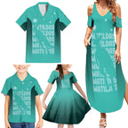 Australia Soccer Matildas Custom Family Matching Summer Maxi Dress and Hawaiian Shirt Turquoise Basic Gradient