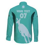 Australia Soccer Matildas Custom Family Matching Summer Maxi Dress and Hawaiian Shirt Turquoise Basic Gradient