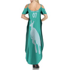 Australia Soccer Matildas Custom Family Matching Summer Maxi Dress and Hawaiian Shirt Turquoise Basic Gradient