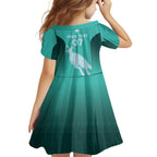 Australia Soccer Matildas Custom Family Matching Tank Maxi Dress and Hawaiian Shirt Turquoise Basic Gradient