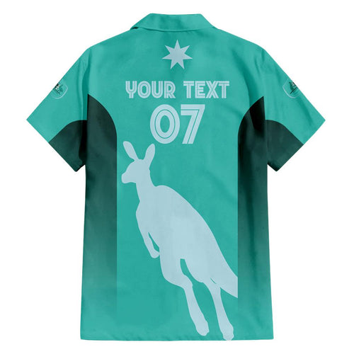Australia Soccer Matildas Custom Family Matching Tank Maxi Dress and Hawaiian Shirt Turquoise Basic Gradient