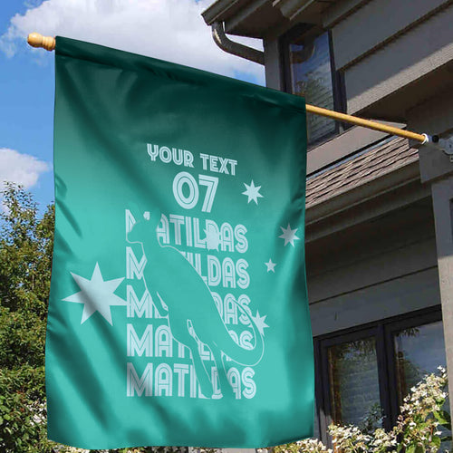 Australia Soccer Matildas Custom Garden Flag Turquoise Basic Gradient